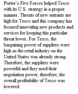 Tesco's and Porter's Five Forces